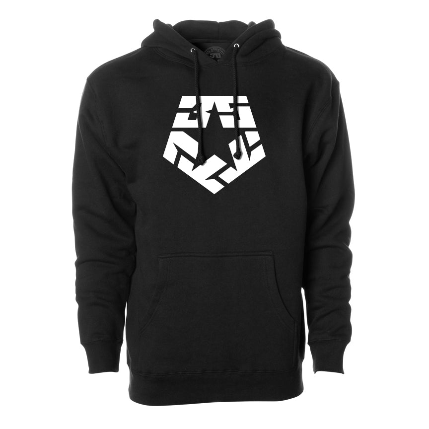 35 YEAR WHITE LOGO - Black Men's pullover hoodie