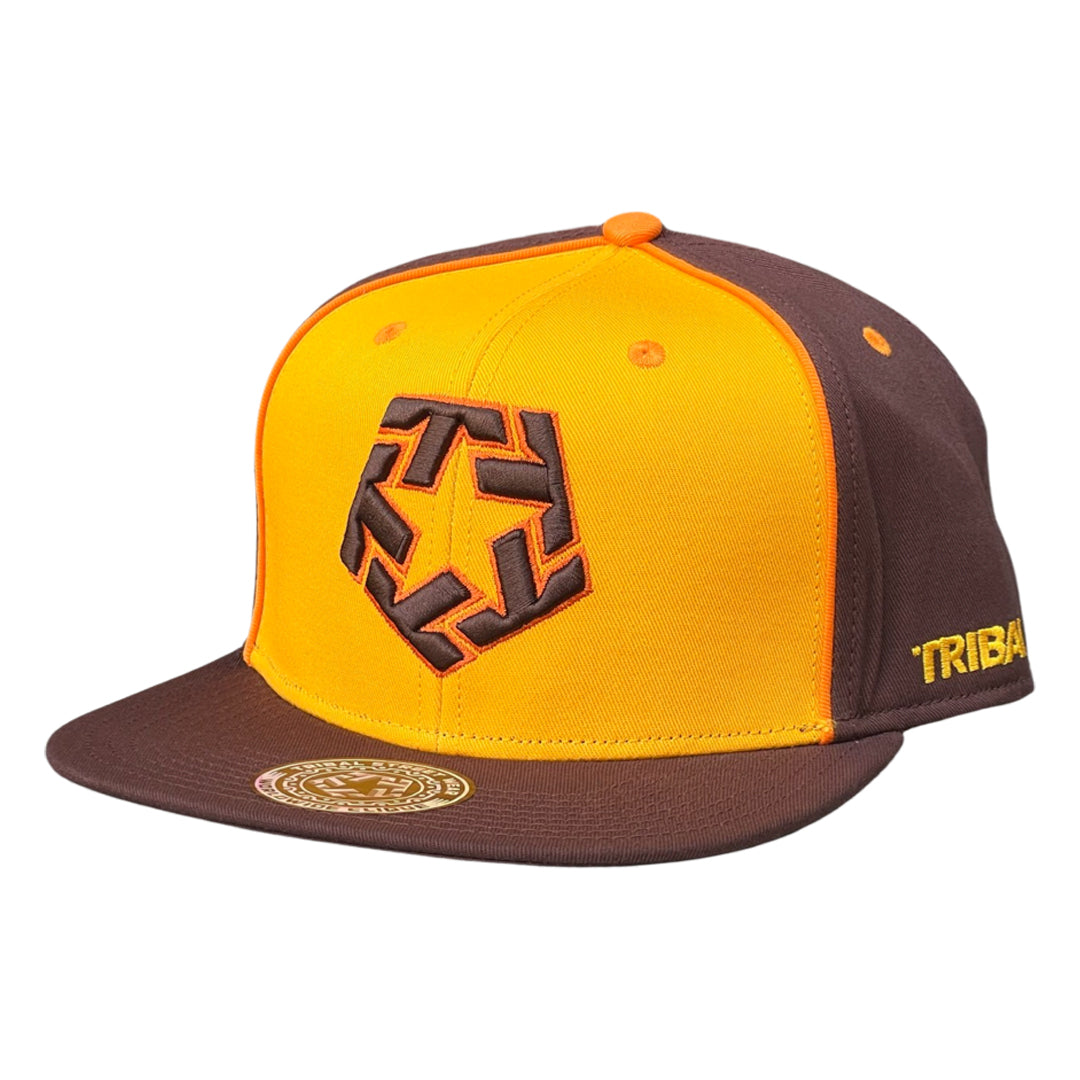 Brown/Gold T-Star - Flat Bill Snapback Cap