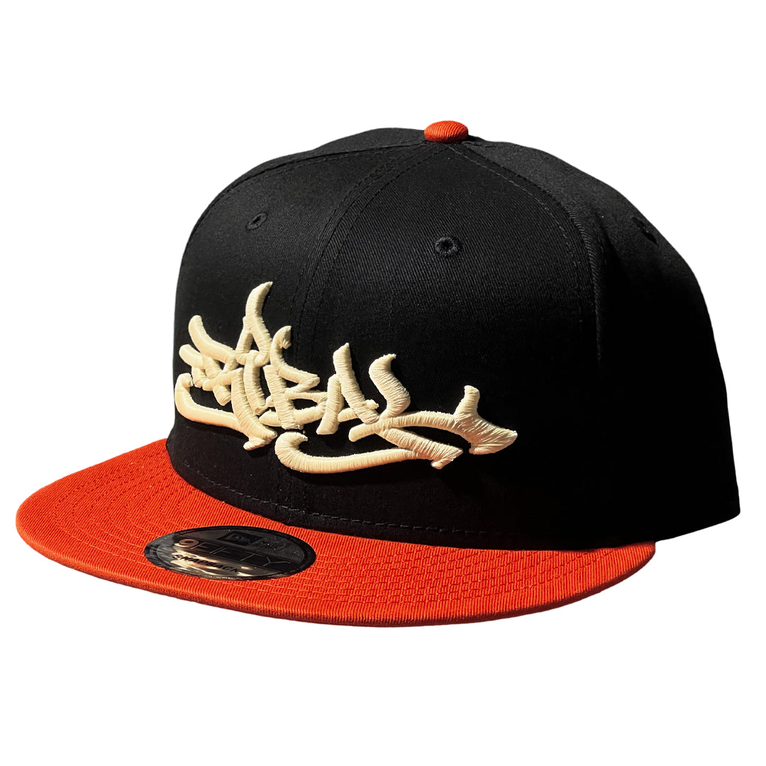 ORANGE BLACK CREAM CLASSIC New Era Flat Bill Snapback Cap