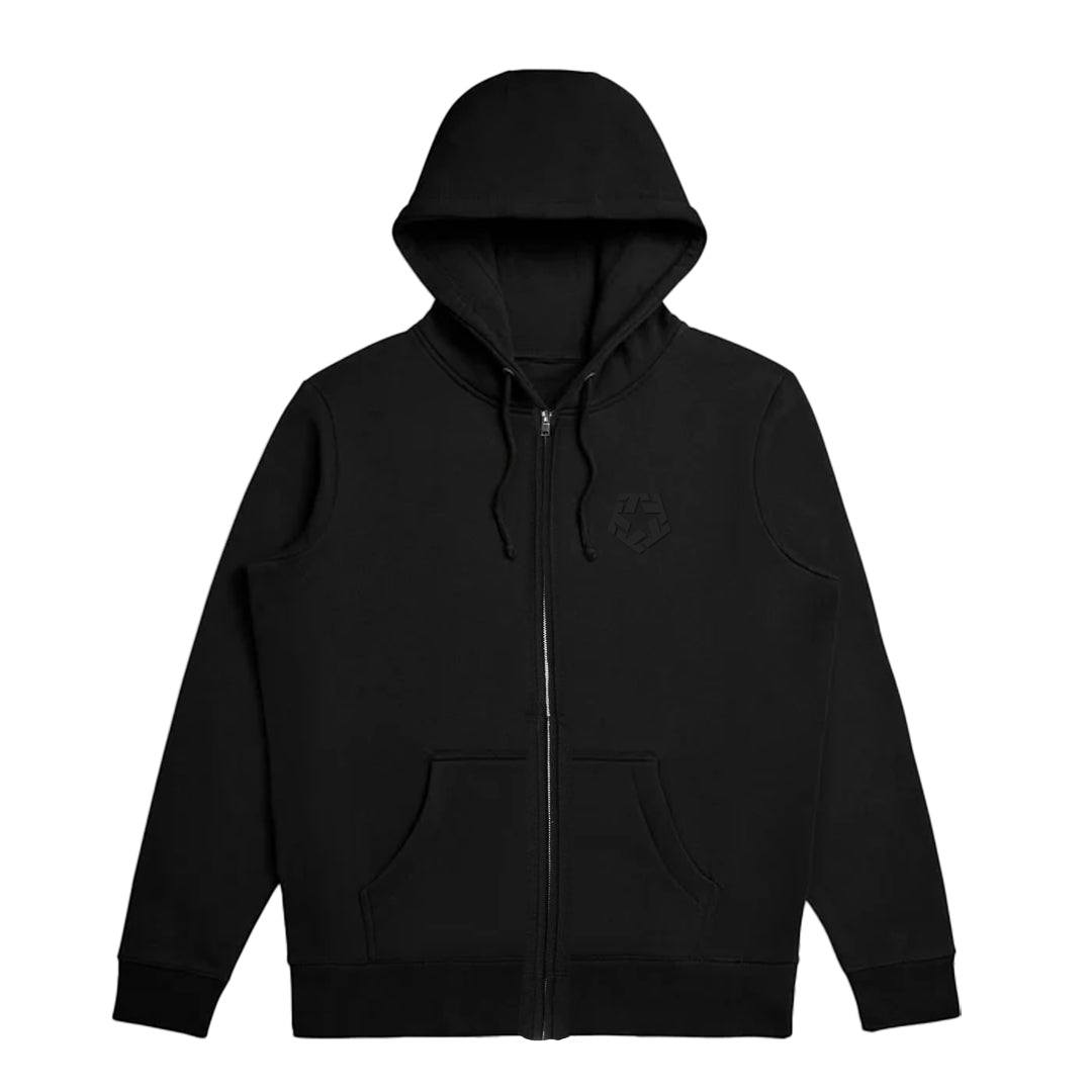 BLACK RUBBER OVAL - Zip-Up hoodie