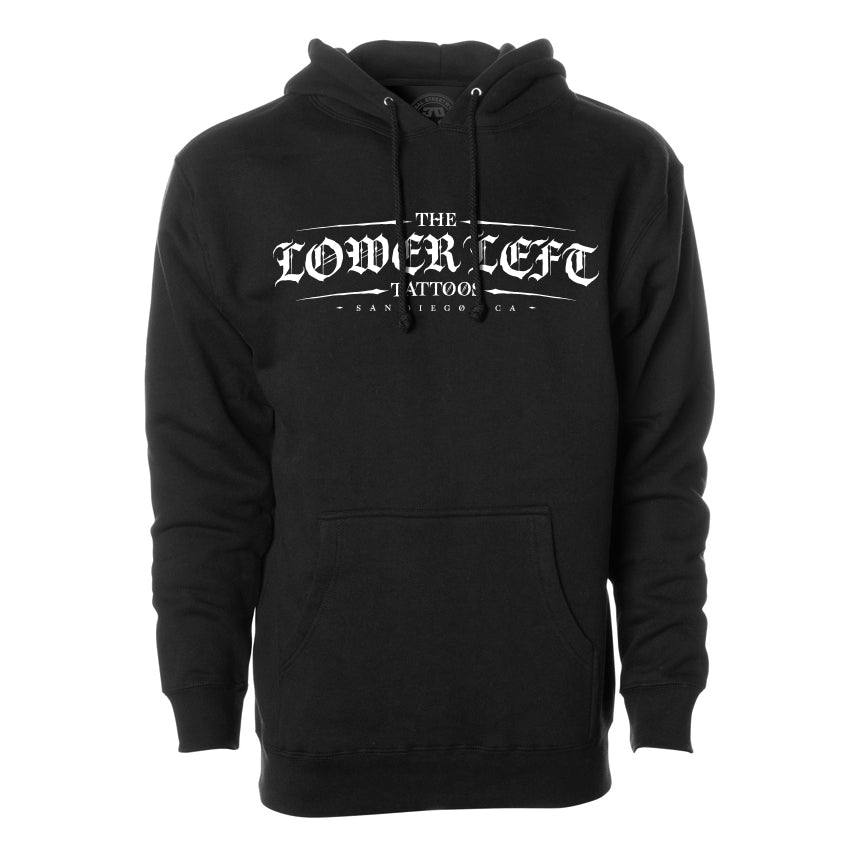 LOWER LEFT TATTOO - Black Men's pullover hoodie