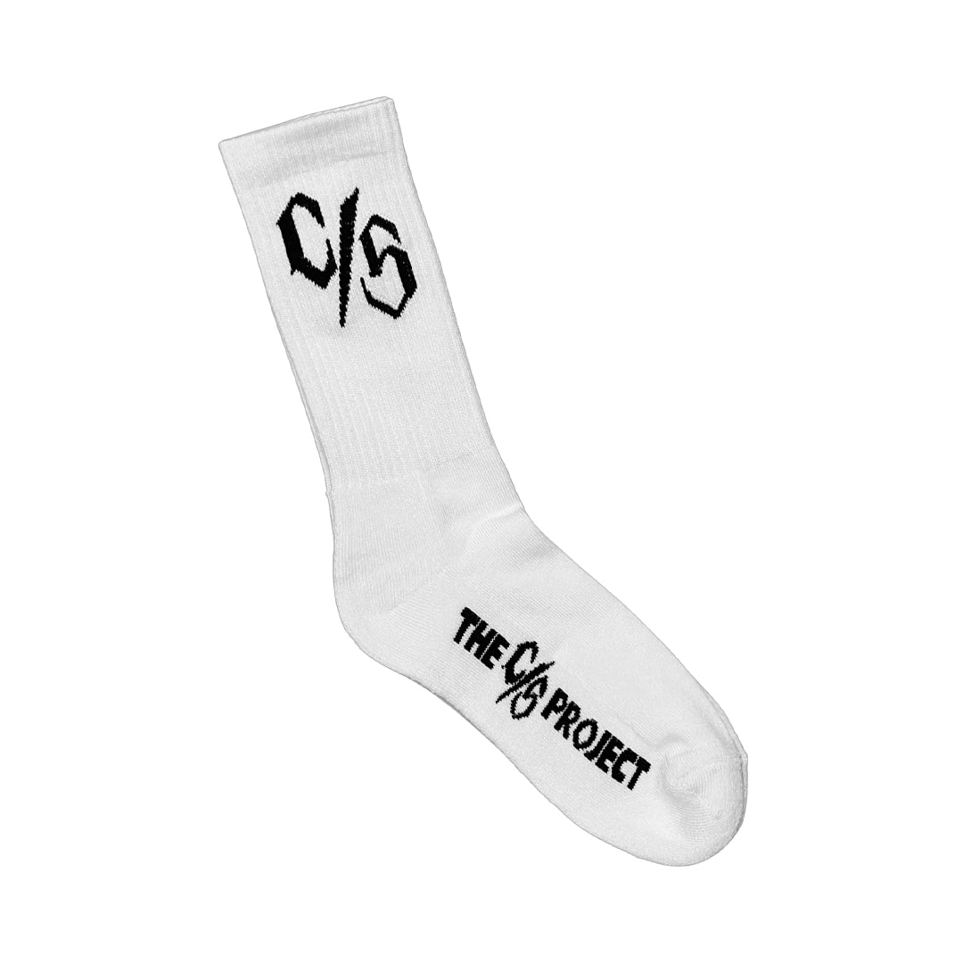 WHITE C/S SOCKS – TRIBAL STREETWEAR