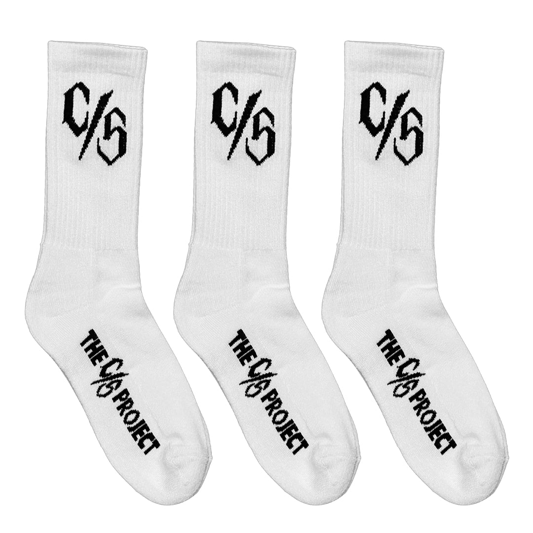 3 PACK WHITE C/S SOCKS