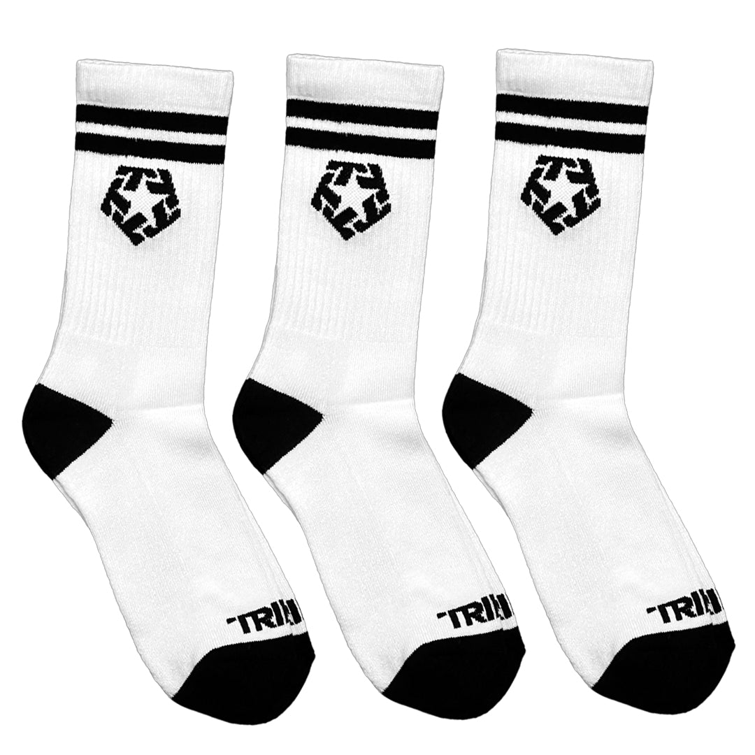 3 PACK WHITE T-STAR SOCKS