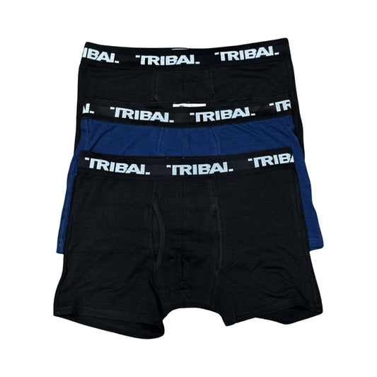 Tribal Boxer Briefs - Black, Black, Navy - 3 Pack