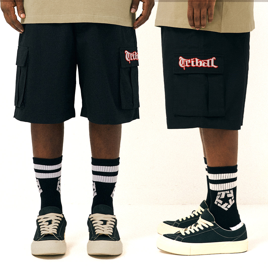 BLACK - RIPSTOP CARGO SHORTS