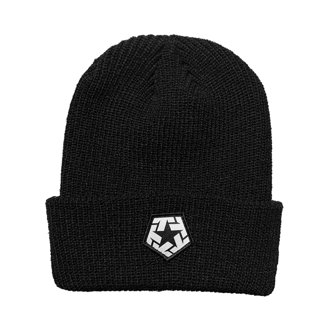 T-STAR - BLACK - RIBBED CUFF KNIT BEANIE