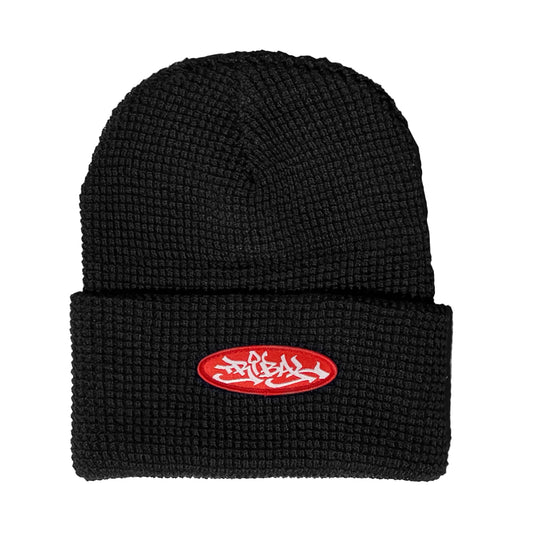 OVAL - Black - Waffle Knit Beanie