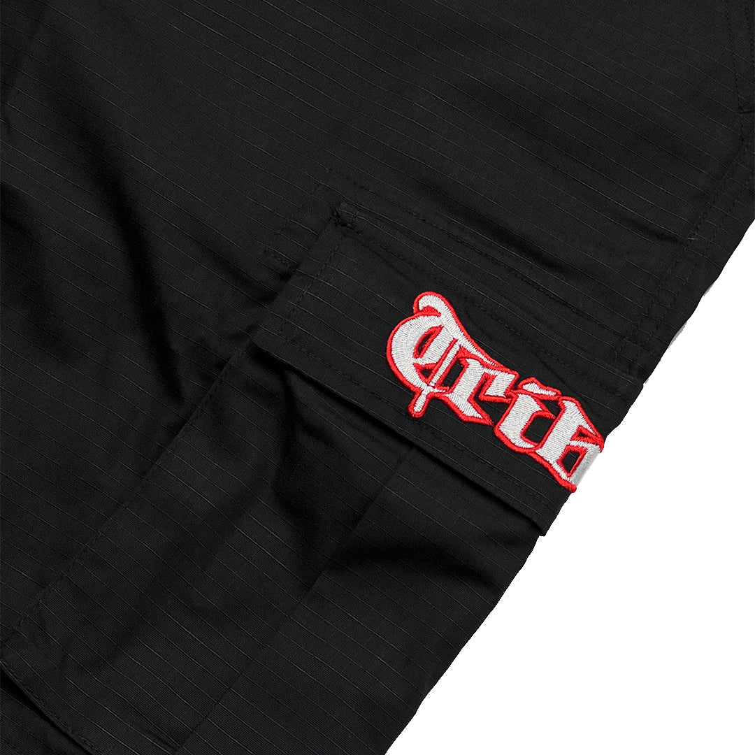 BLACK - RIPSTOP CARGO SHORTS