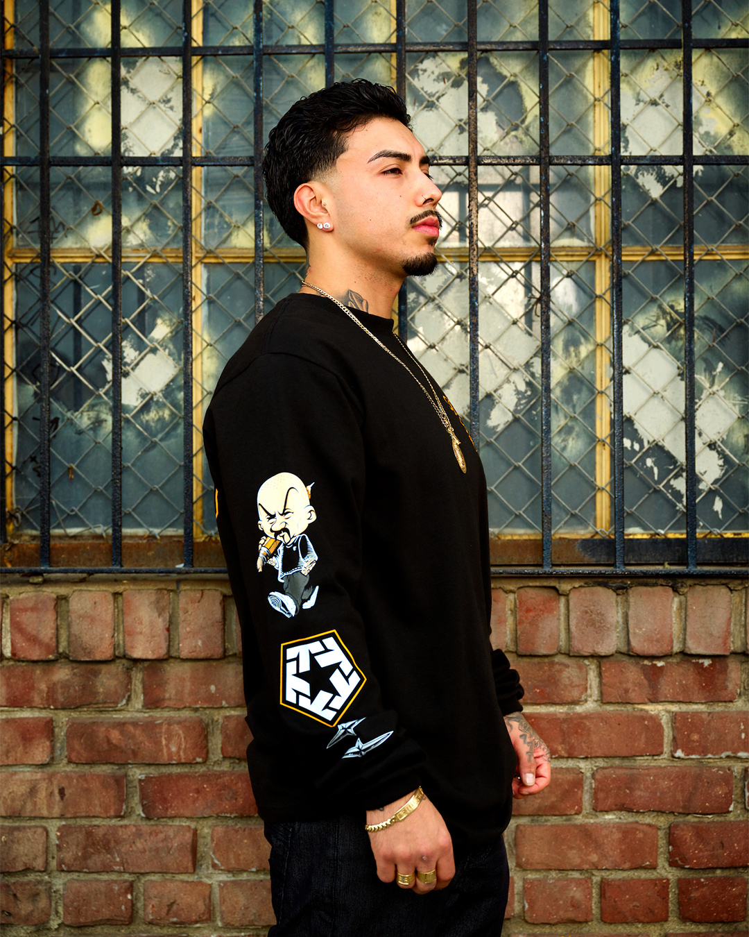 Mister Cartoon X Tribal - Black Longsleeve tee