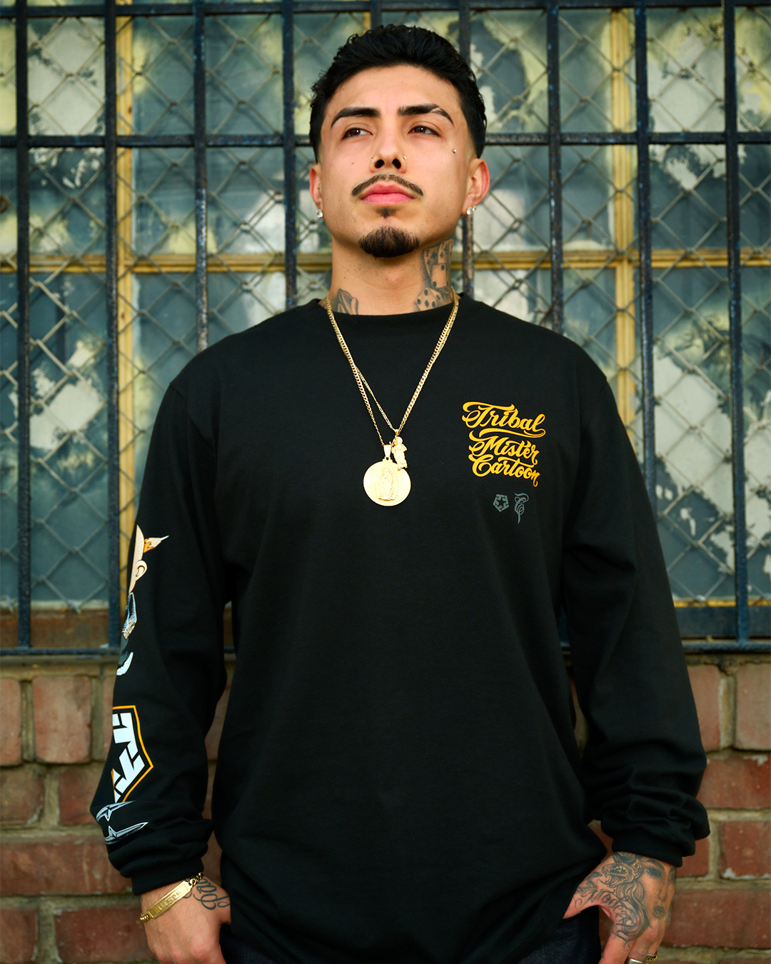 Mister Cartoon X Tribal - Black Longsleeve tee