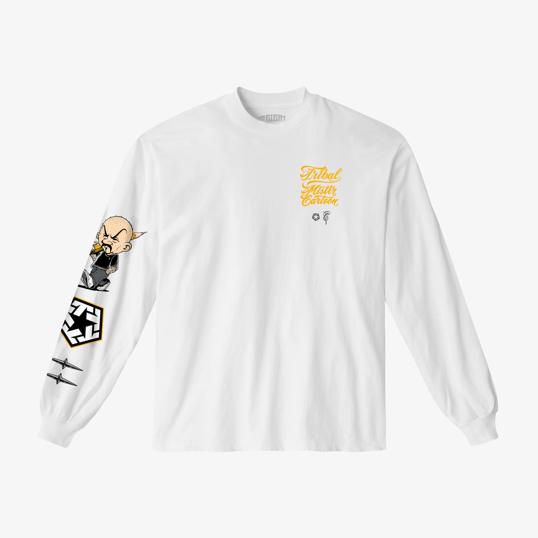 Mister Cartoon X Tribal - White Longsleeve tee