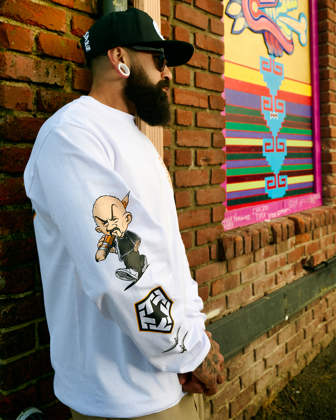 Mister Cartoon X Tribal - White Longsleeve tee
