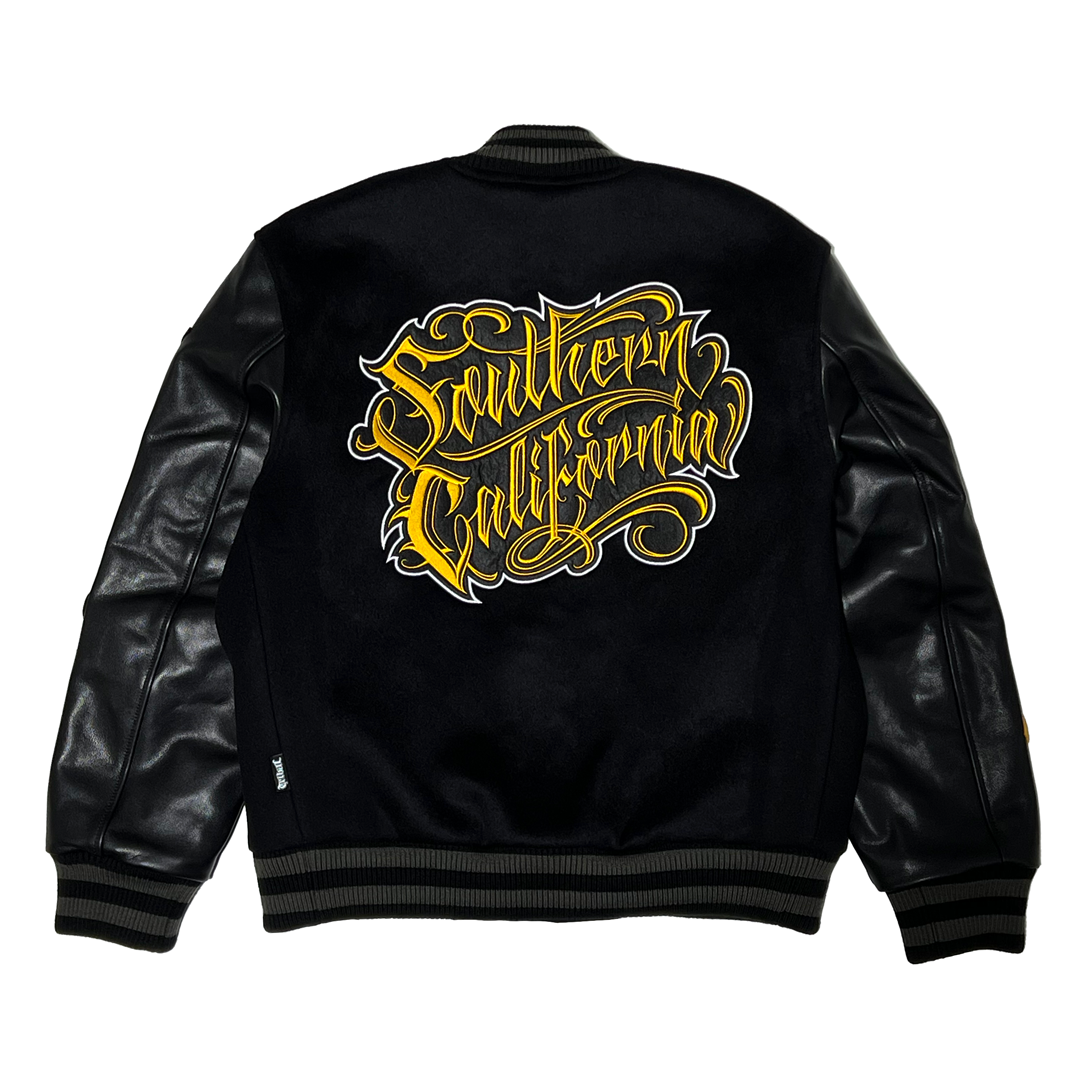 Mister Cartoon X Tribal - Black/Black Varsity Jacket