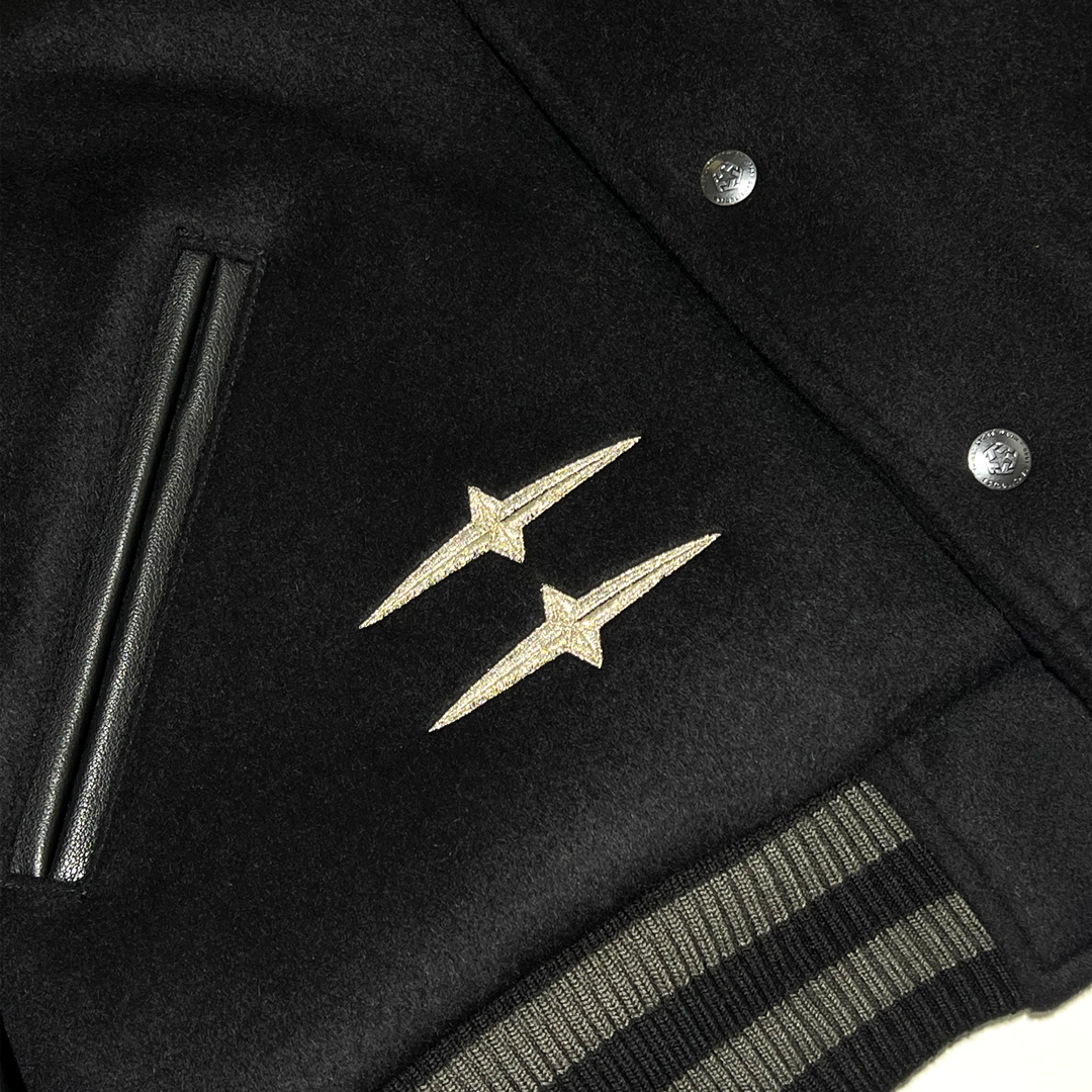 Mister Cartoon X Tribal - Black/Black Varsity Jacket