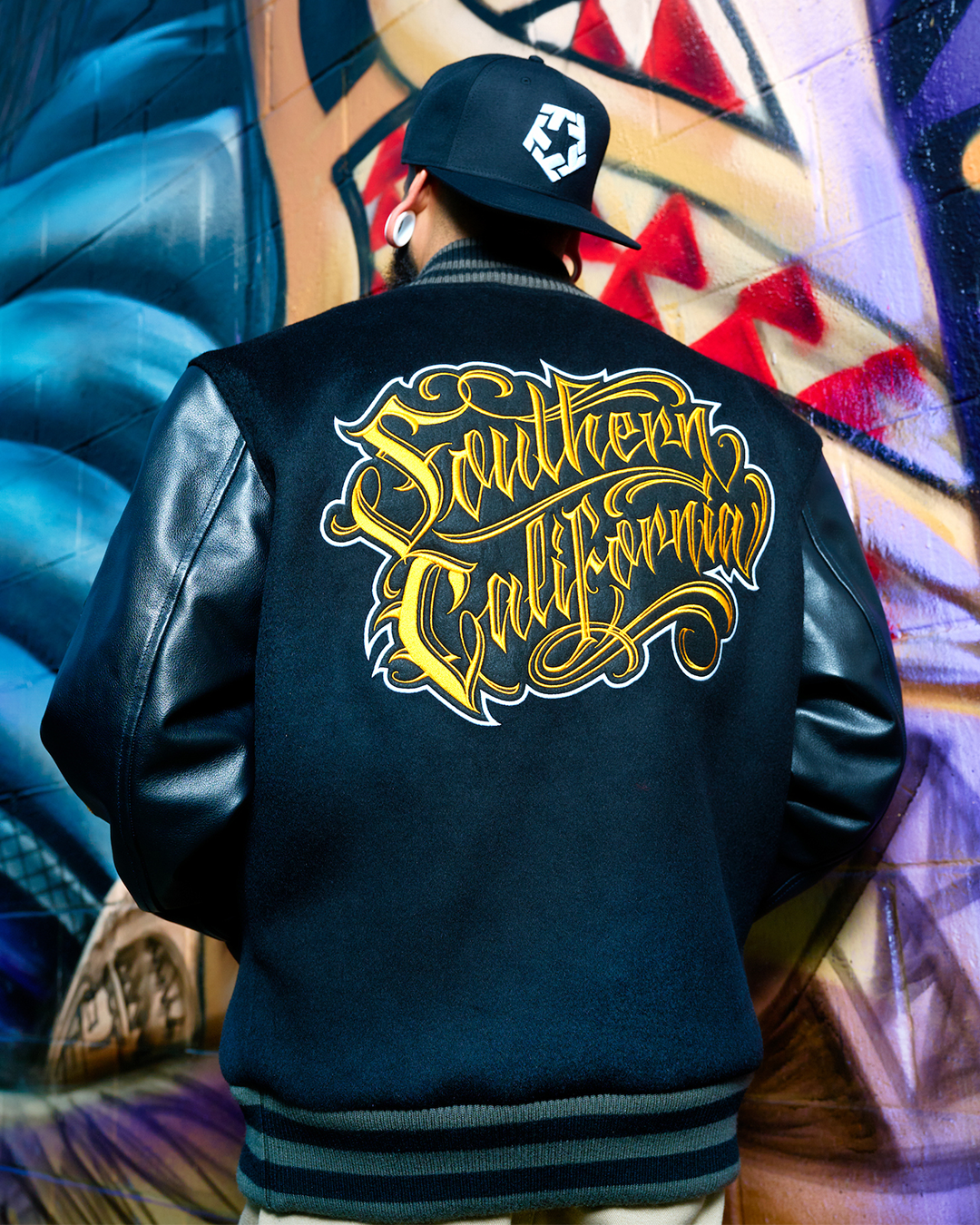 Mister Cartoon X Tribal - Black/Black Varsity Jacket
