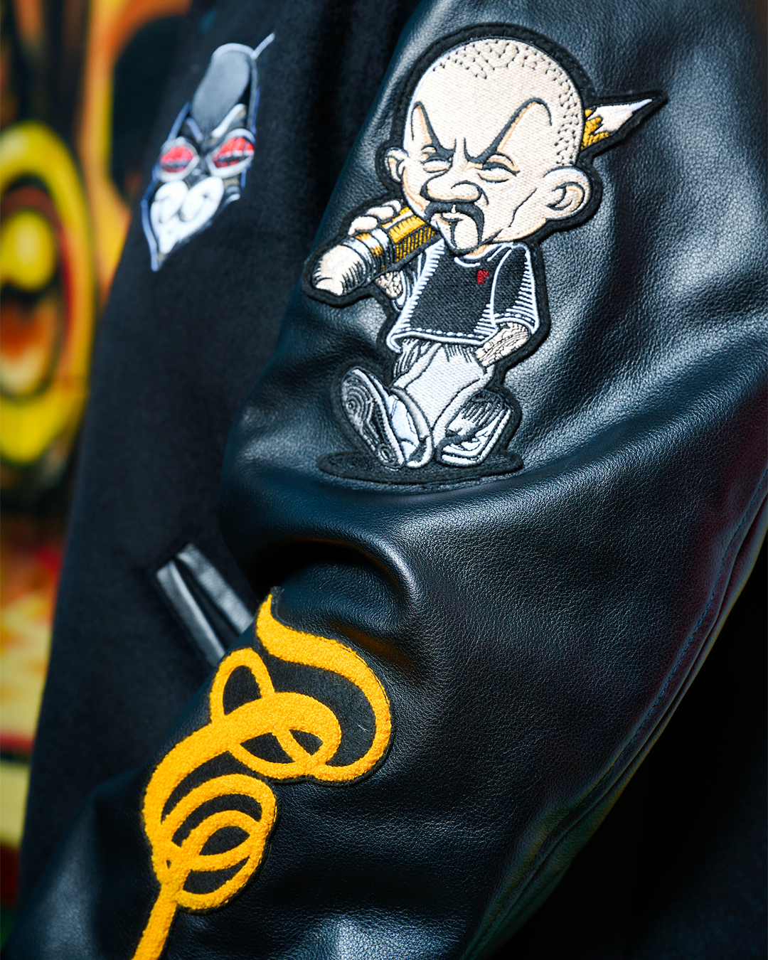 Mister Cartoon X Tribal - Black/Black Varsity Jacket