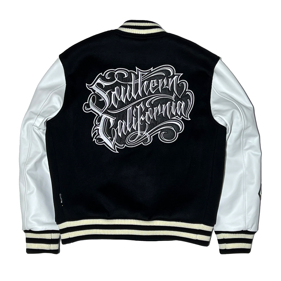 Mister Cartoon X Tribal - Black/White Varsity Jacket