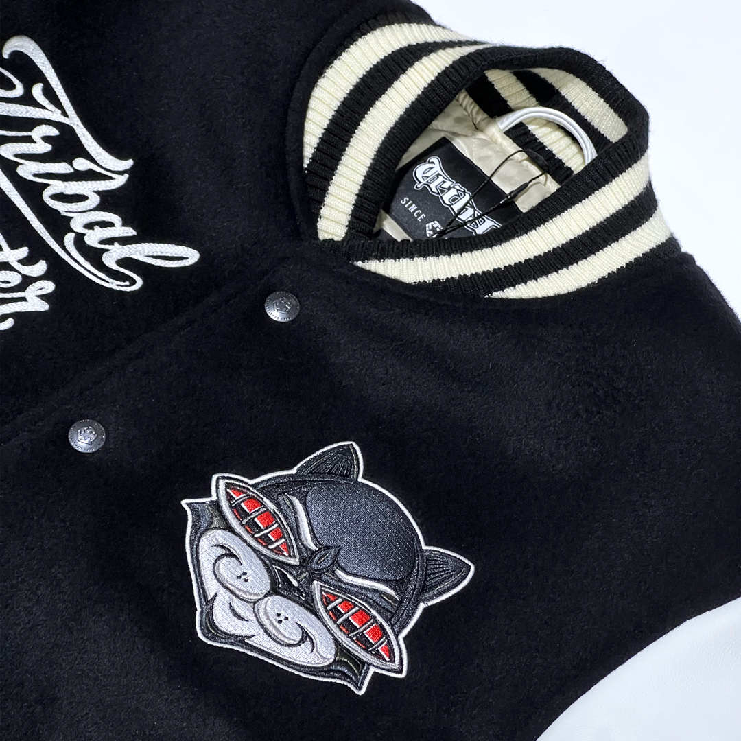 Mister Cartoon X Tribal - Black/White Varsity Jacket