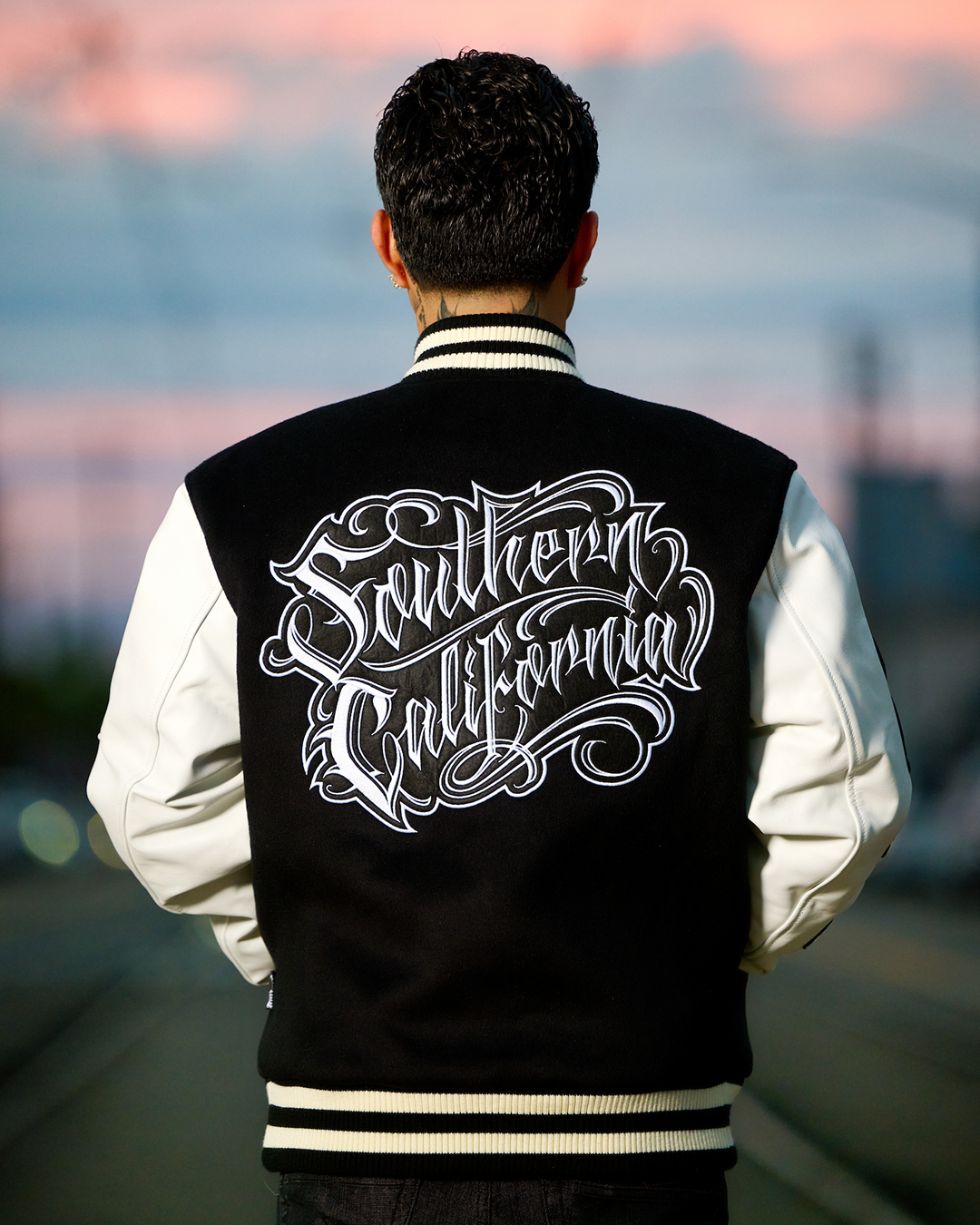 Mister Cartoon X Tribal - Black/White Varsity Jacket