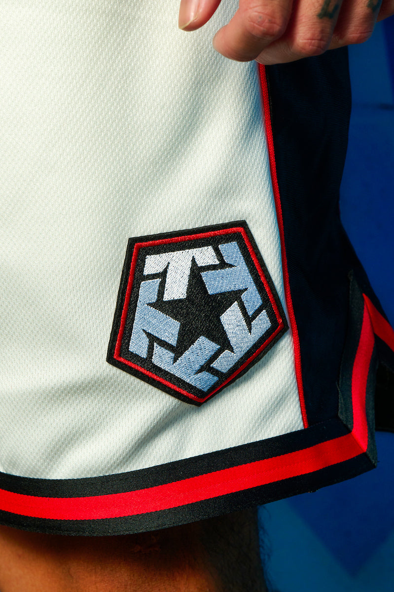 White Basketball Short
