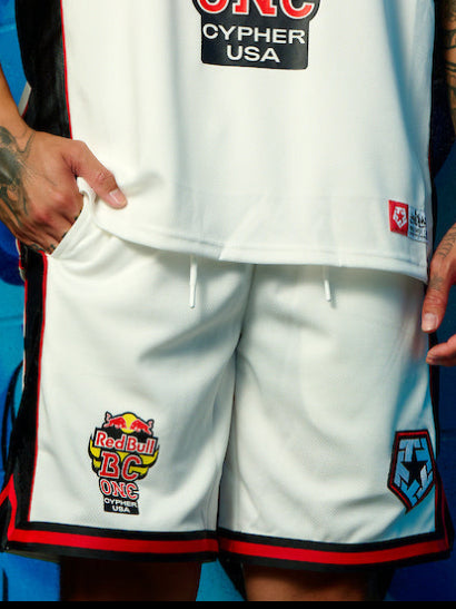 White Basketball Short