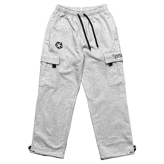 GREY - Baggy Heavyweight Cargo Fleece Pants