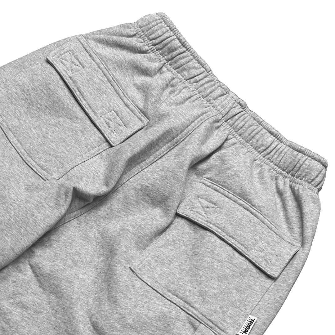 GREY - Baggy Heavyweight Cargo Fleece Pants