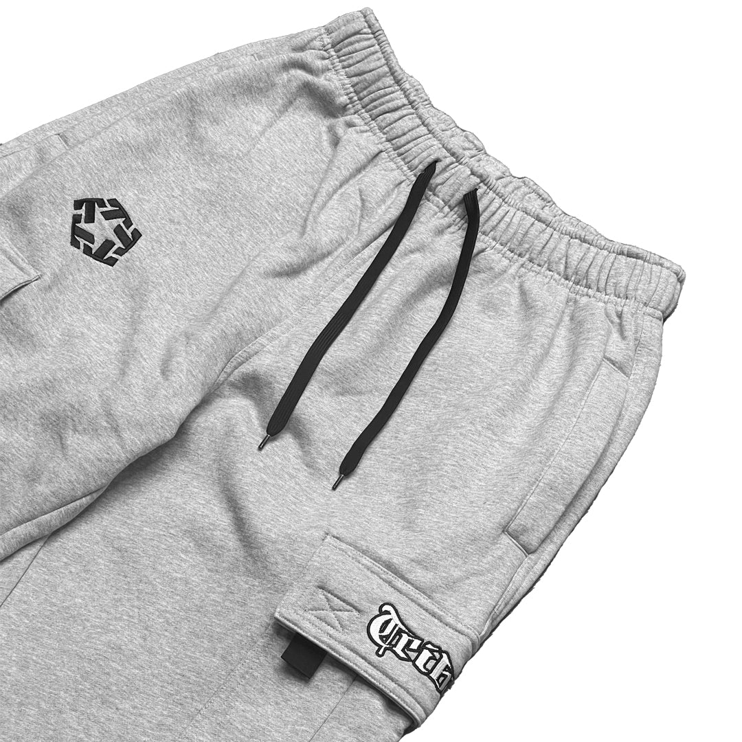 GREY - Baggy Heavyweight Cargo Fleece Pants