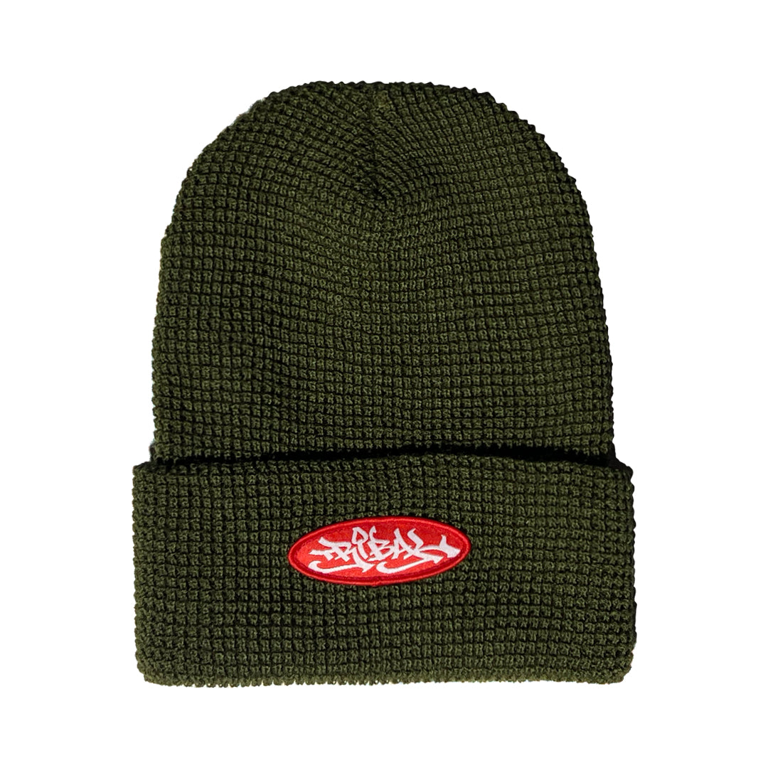 OVAL - Green - Waffle Knit Beanie