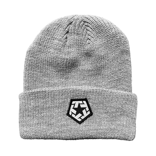 T-STAR - GREY - RIBBED CUFF KNIT BEANIE