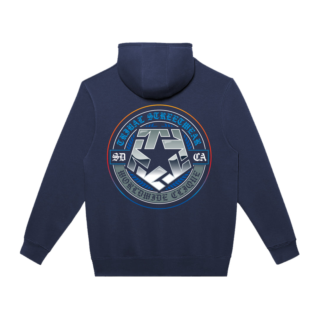 San Diego Circle - Navy Men's Pullover Hoodie