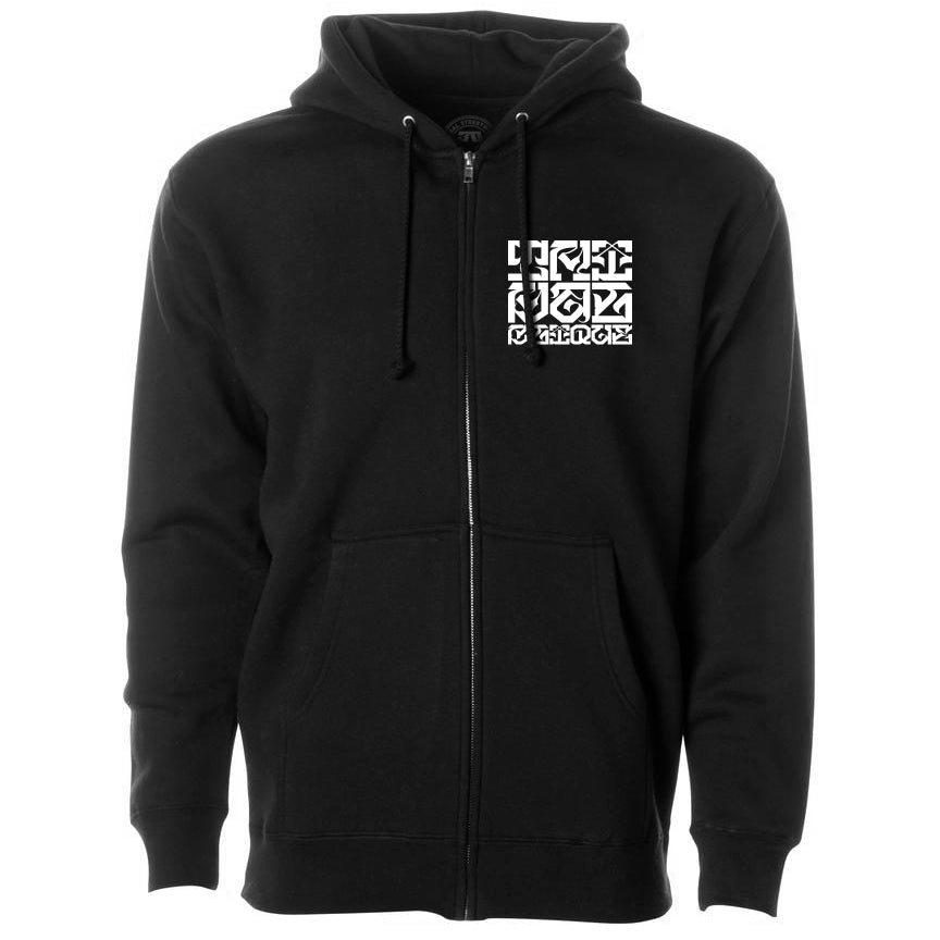 HUIT BLOCK - Black Men's ZIP hoodie