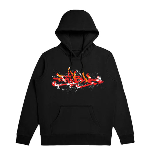 RED CLASSIC SPLATS - Black Men's pullover hoodie