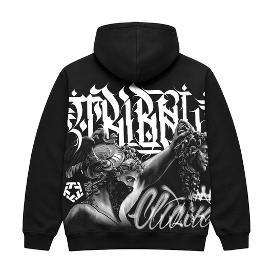 TAKING HEADS - Jumbo Print - Black Hoodie