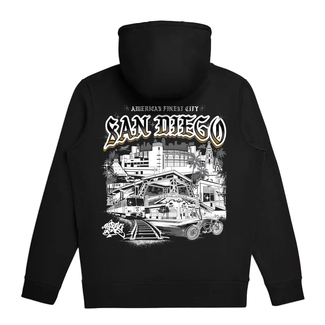 AMERICA'S FINEST - Black Men's ZIP hoodie