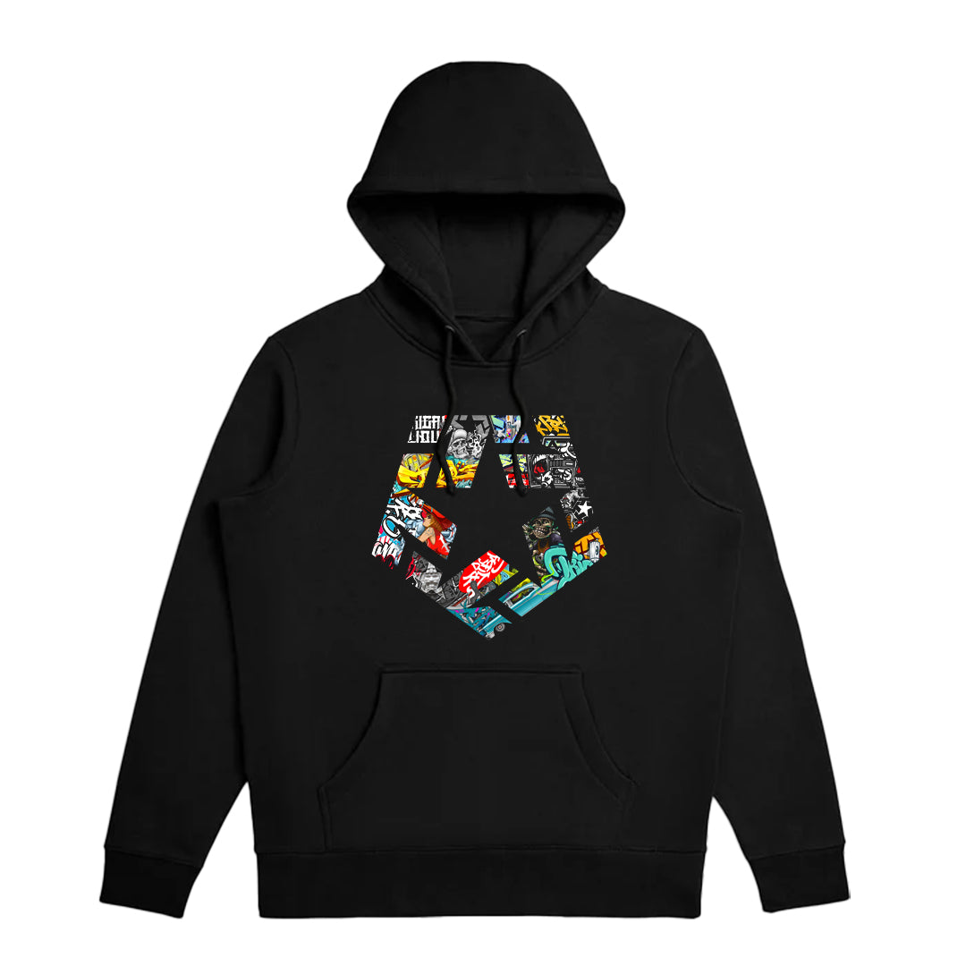 PATTERN T-STAR - Black Men's pullover hoodie