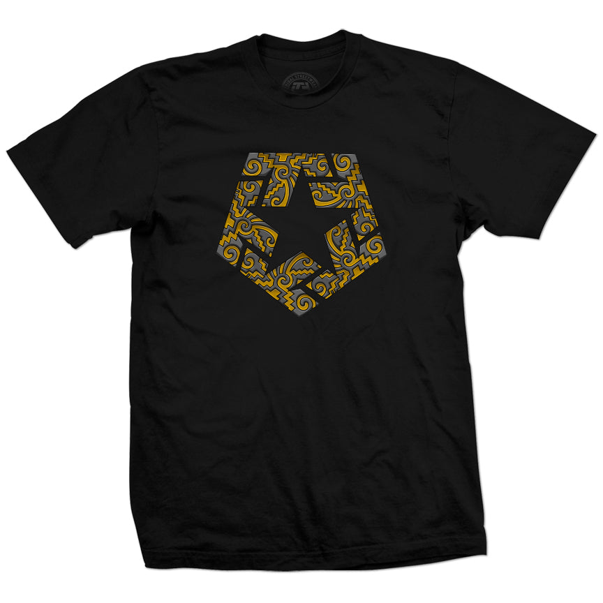 GOLD AZTECA PATTERN T-STAR - Men's T Shirt