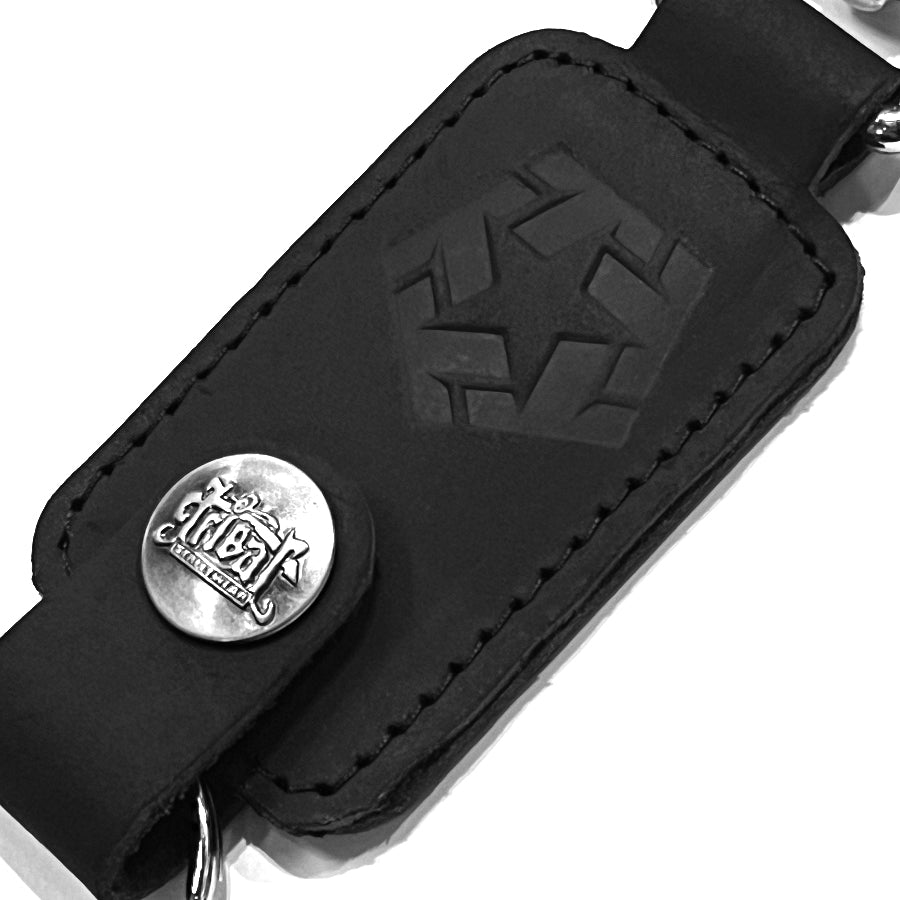 BLACK Leather Keychain